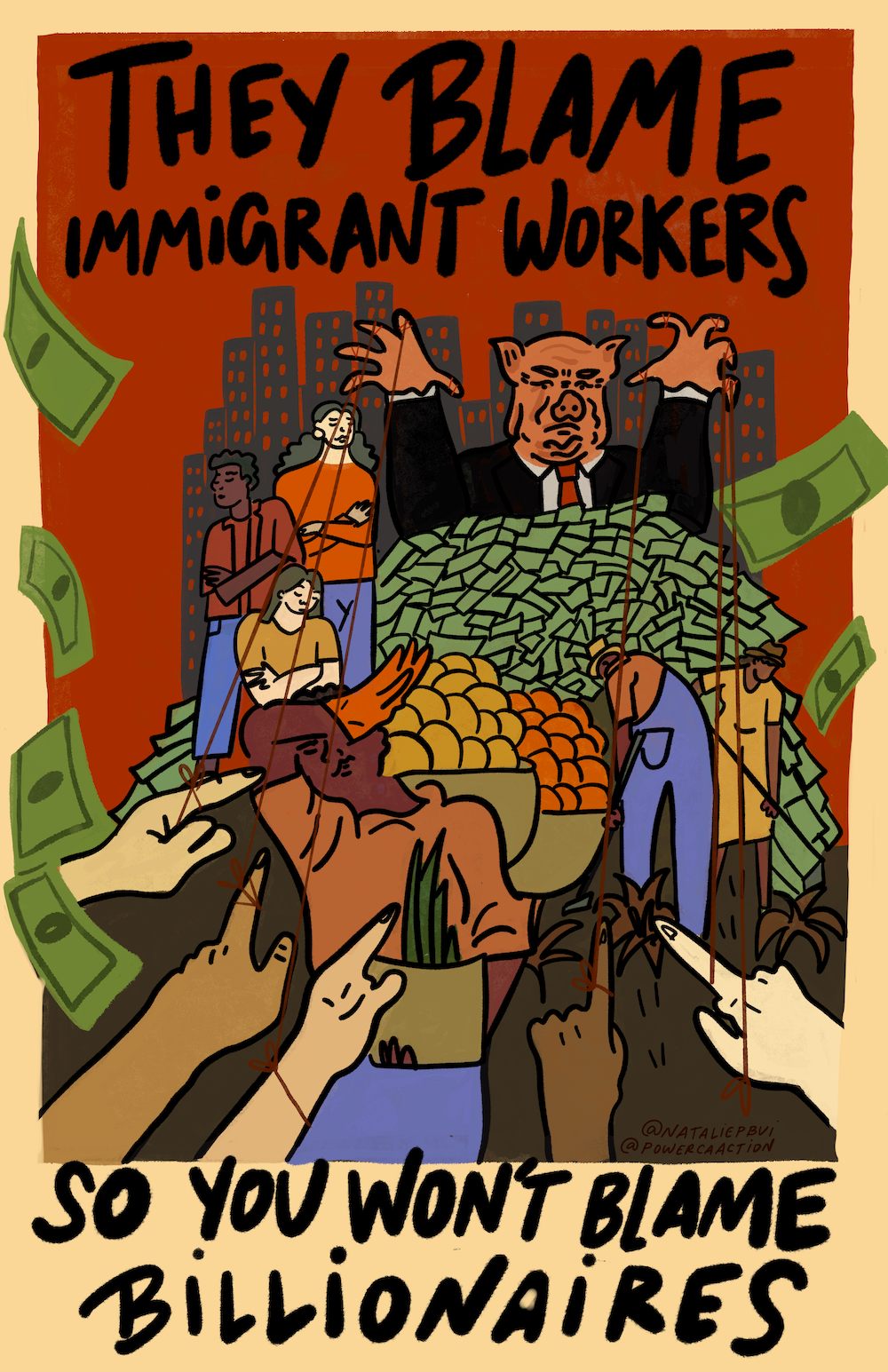 They Blame Immigrants poster graphic