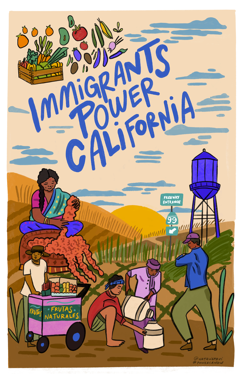 Immigrants Power California poster graphic